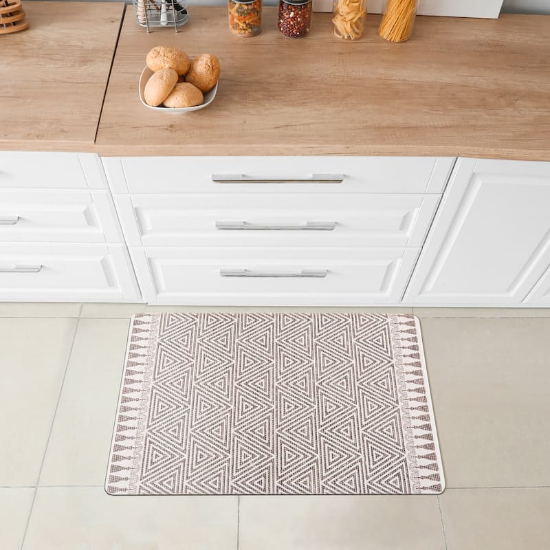 World Rug Gallery Contemporary Geometric Anti-Fatigue Standing Mat