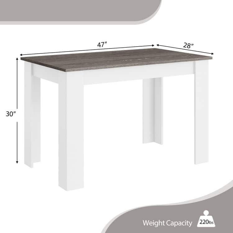 47 Inches Dining Table for Kitchen and Dining Room - 47" x 28" x 30" (L x W x H)