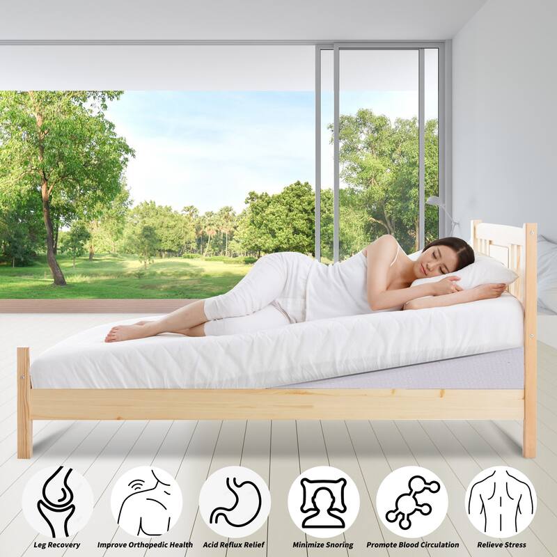 DoCred Adjustable Memory Foam Bed Wedge Pillow with Washable Cover - White