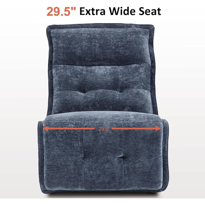 MCombo Armless Power Recliner Chair with USB Ports, 3.5" Wall Clearance Electric Reclining Sofa Chair for Living Room, ALR01