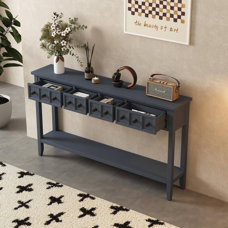 Rustic 60" Entryway Console Table