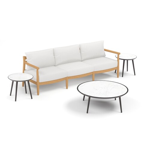 Lido 4-Piece Sofa and Nette Coffee Table, End Tables Lounge Set