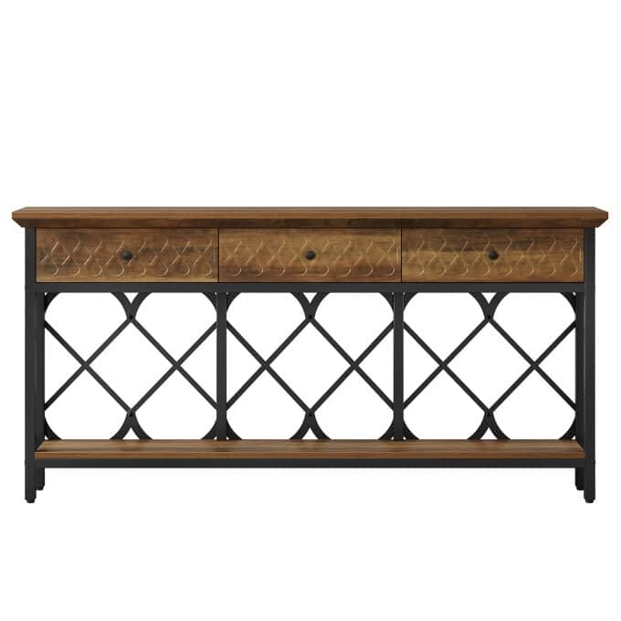 70.86-Inch Narrow Console Sofa Table, Long Entryway Table with Drawers