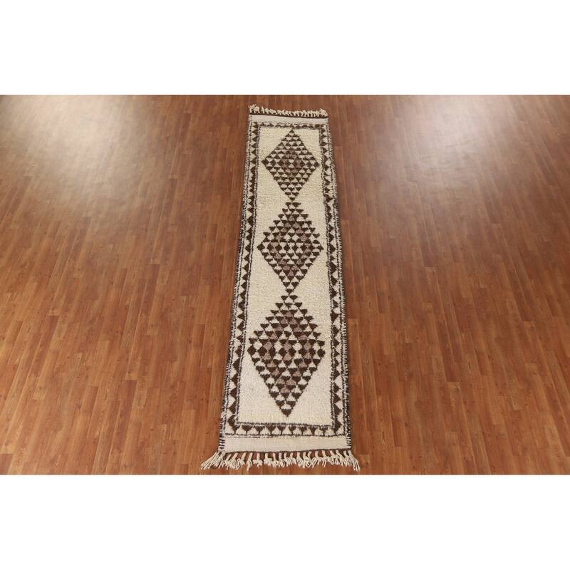 Natural Dye Tribal Anatolian Runner Rug Handmade Turkish Wool Carpet - 2'9"x 11'4"