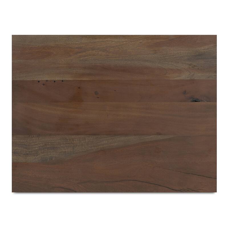 NADAAL STUDIOS Gene Nightstand, Wireless Charging in Reclaimed Neem Wood with Traditional Cabinet Design, Dark Brown