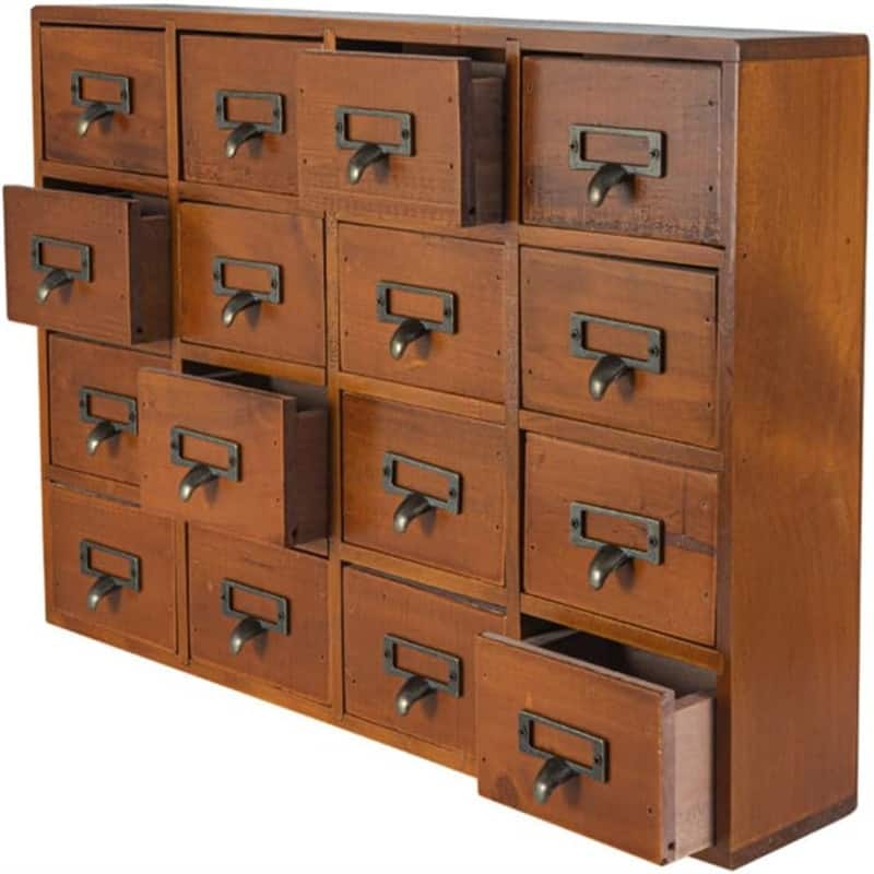 16 Drawers Cabinet - Brown
