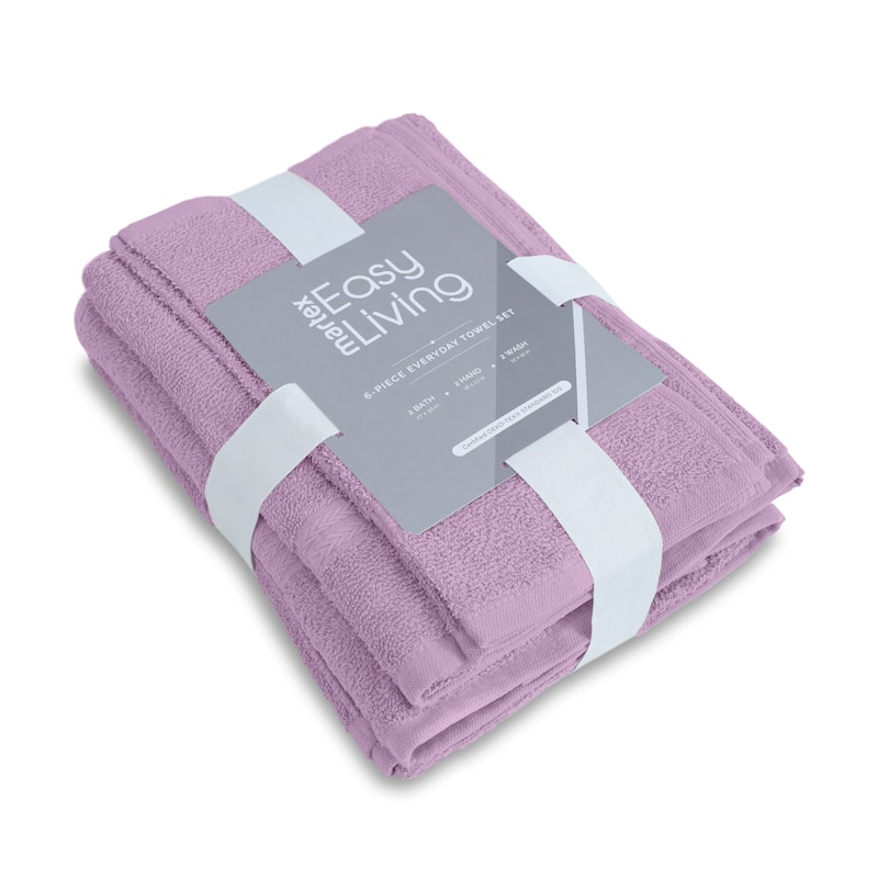 Superior Miami 100% Cotton 6-Piece Towel Set - Lightweight & Quick Drying