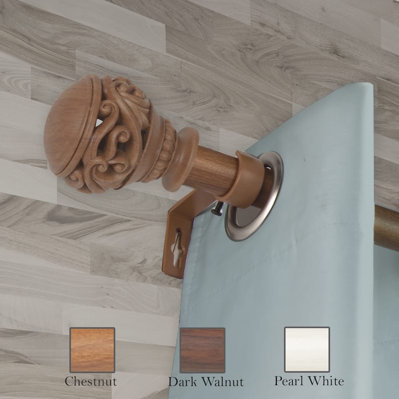 InStyleDesign Leah 1 inch Faux Wood Curtain Rod