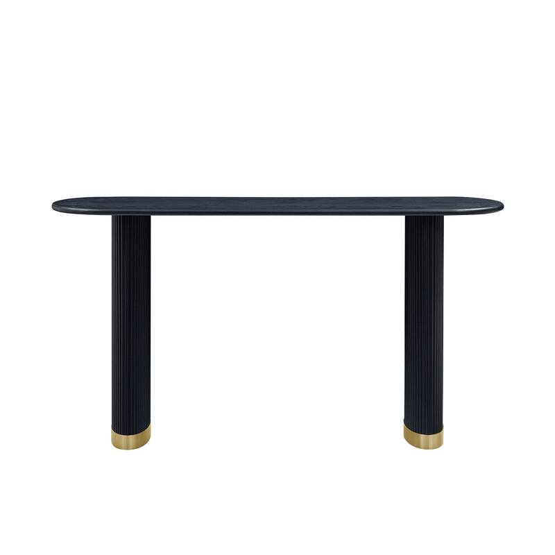 Length 59.1 Inch Entryway Table, Narrow Console Table with Unique Stainless Steel Legs, Modern MDF Sofa Table