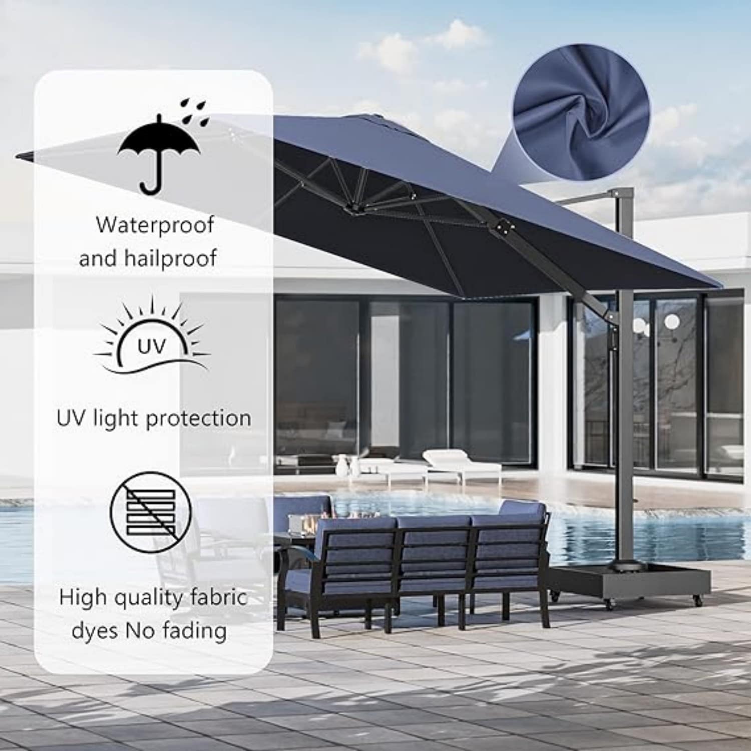 7.5 ft patio umbrella cover Aluminum Crank Tilt Hunter Green – Formosa Covers rain or shine avisplus-product-options Make Your Own Umbrella Color:GRAY | WHITE