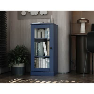 Palace Imports 100% Solid Wood 3-Shelf Bookcase with Clear Glass Door and Adjustable Shelves