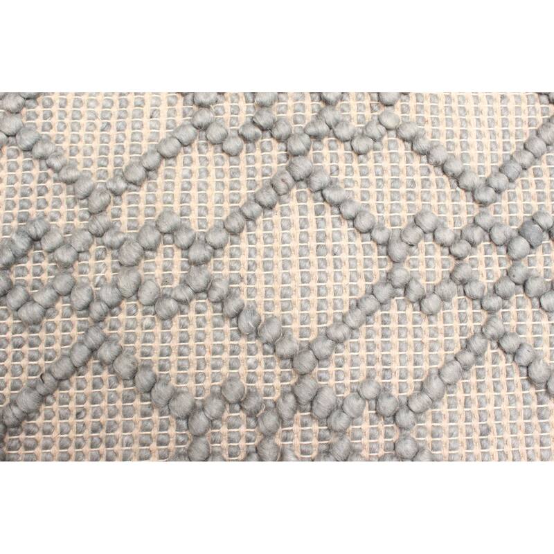 ECARPETGALLERY Braid weave Sienna Grey Wool Rug - 5'3 x 7'2