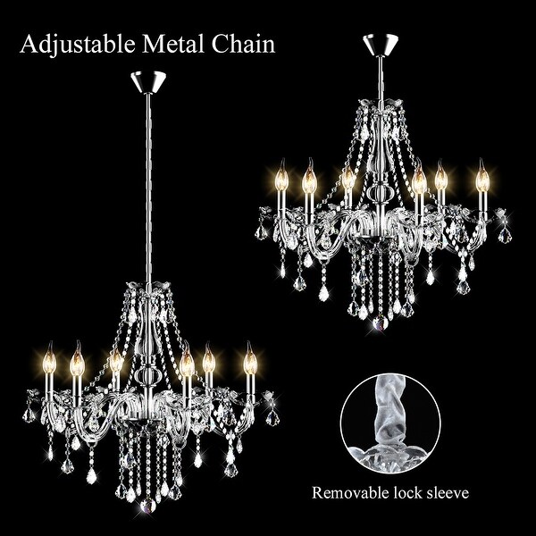 Elegant Crystal Chandelier Ceiling LED Light Lamp Pendant Lighting Fixture Decor 