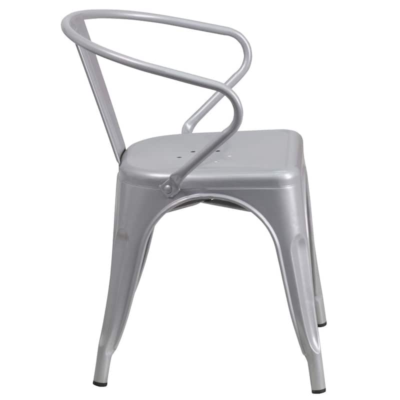 4 Pack Metal Indoor-Outdoor Chair with Arms