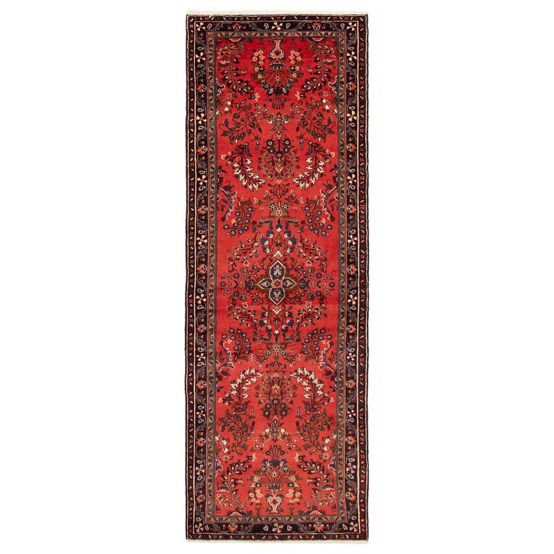 ECARPETGALLERY Hand-knotted Andelz Red Wool Rug - 3'7 x 10'5 - Red - 3'7 x 10'5