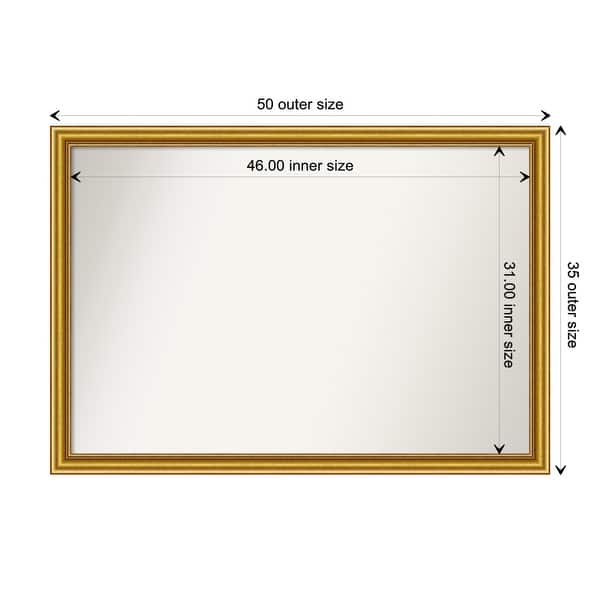 dimension image slide 58 of 93, Wall Mirror Choose Your Custom Size - Extra Large, Townhouse Gold Wood