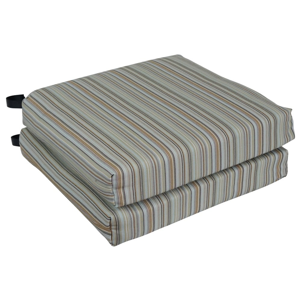 20-inch by 19-inch Premium Woven Olefin Indoor/Outdoor Chair Cushions (Set of 2) - 20 x 19