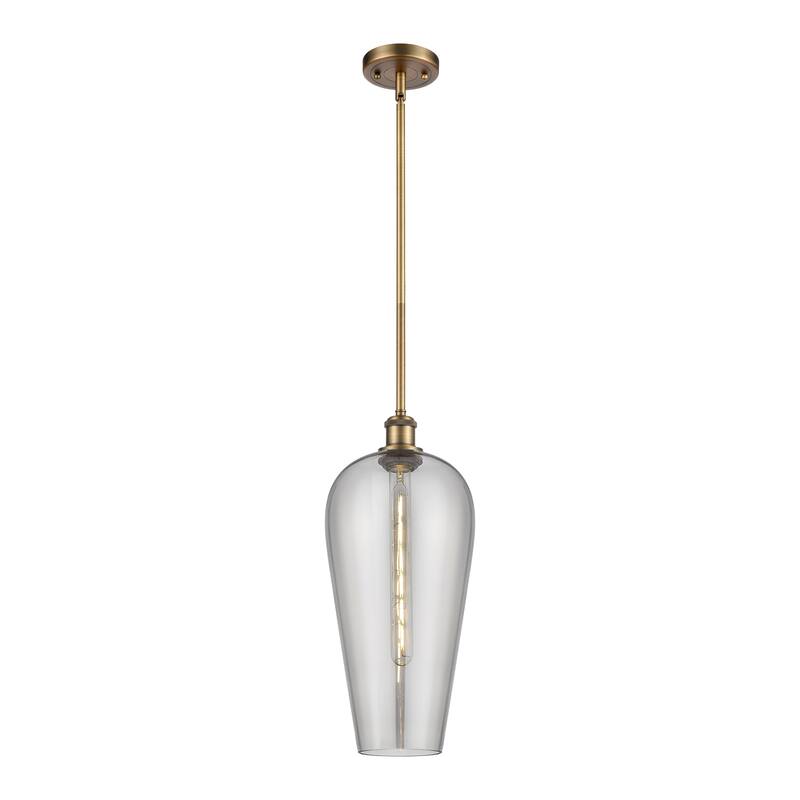 Innovations Lighting Endless Possibilities Ballston - Chelsea - 1 Light 8" Stem Hung Mini Pendant - Brushed Brass/Light Smoke