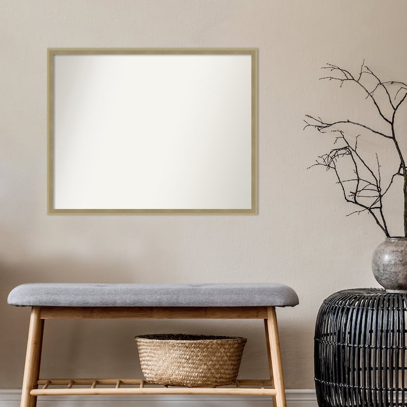 Non-Beveled Lucie Champagne Framed Decorative Wall Mirror