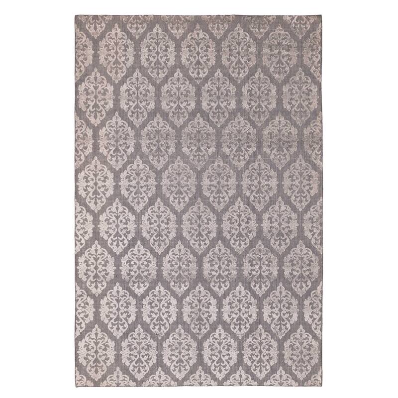 ECARPETGALLERY Hand Loomed Elysian Dark Grey Viscose, Wool Rug - 6'7 x 10'0