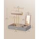preview thumbnail 17 of 17, Gold Metal Multi-Tier Jewelry Holder with Necklace, Earring & Bracelet Organizer Stand - 6.7"D x 10.6"W x 11.4"H