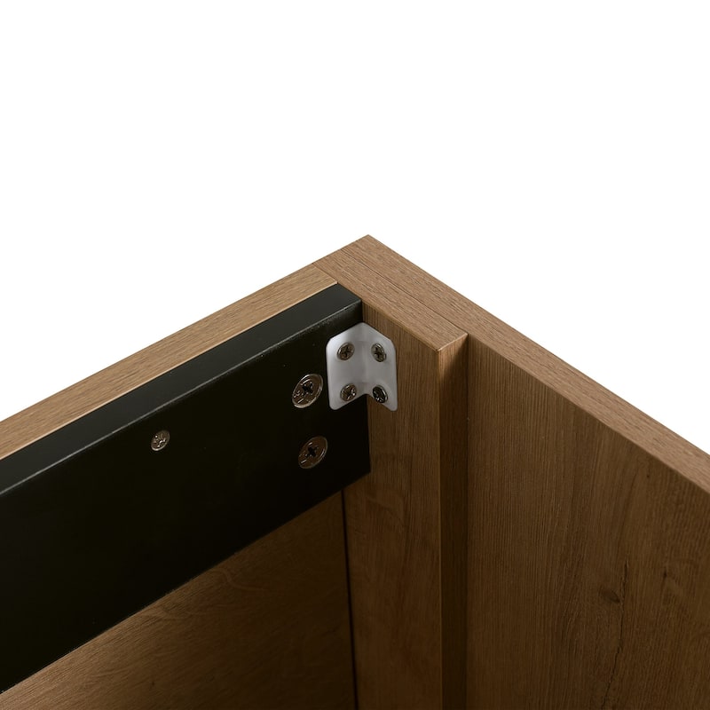 36 Inch Wall Mounted Plywood Bathroom Vanity Set with Integrated Gel Basin and Door