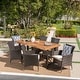 preview thumbnail 4 of 19, Torrens Outdoor Wicker/ Acacia Wood 7-piece Dining Set by Christopher Knight Home