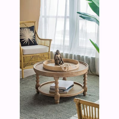 29.7" Round 2-Tiered Coffee Tabel