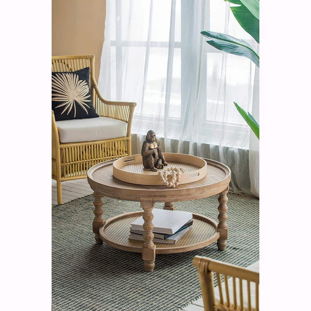 29.7" Round 2-Tiered Coffee Tabel