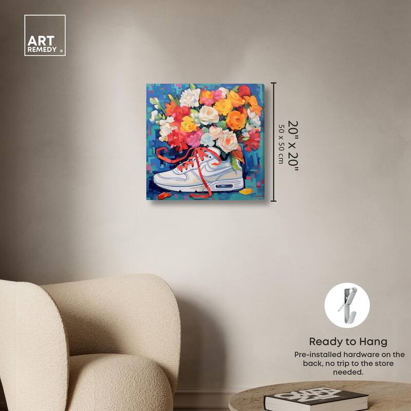 Whimsical Sneaker with Flowers Canvas by Art Remedy, Gallery Wrapped