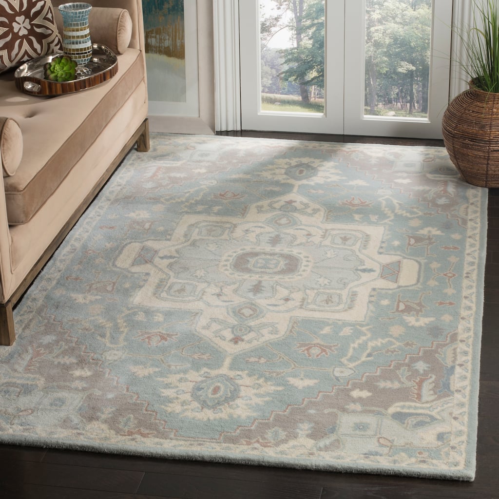 SAFAVIEH Handmade Heritage Fountain Swirl Traditional Oriental Wool Rug