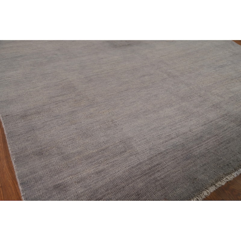 Gray Modern Gabbeh Oriental Rug Hand-Knotted Wool Carpet - 5'2"x 6'6"