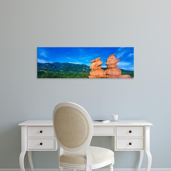 Easy Art Prints Panoramic Image 'Siamese Twins Rocks, Garden of the Gods, Colorado Springs, Colorado, USA' Canvas Art