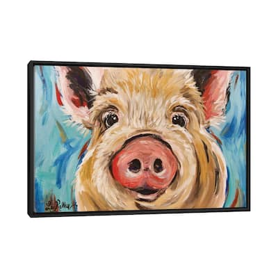 iCanvas "Octavia Pig" by Hippie Hound Studios Framed Canvas Print