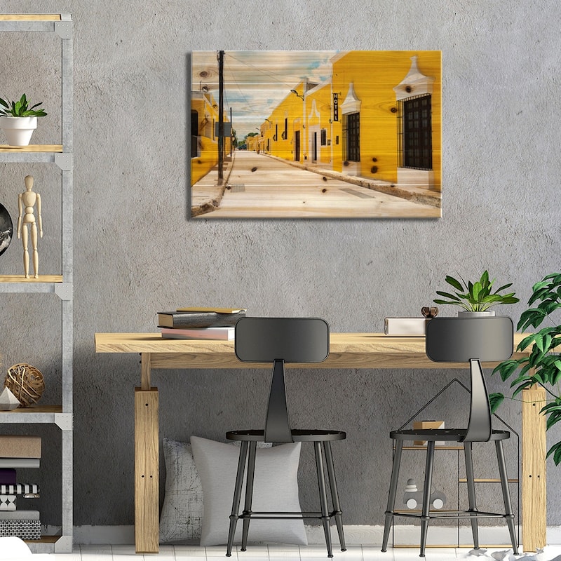 The Yellow City Print On Wood by Philippe Hugonnard - Multi-Color