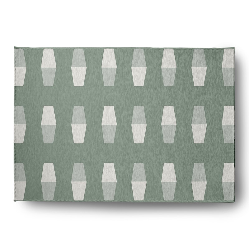 Bowling Pins Nautical Indoor/Outdoor Rug - Sage - 5' x 7'