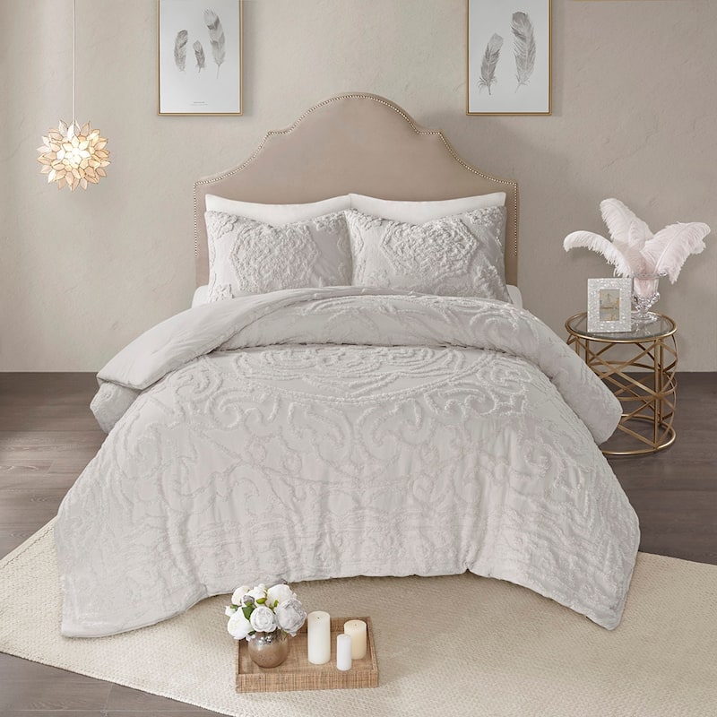 Madison Park Virginia Tufted Cotton Chenille Medallion Comforter Set