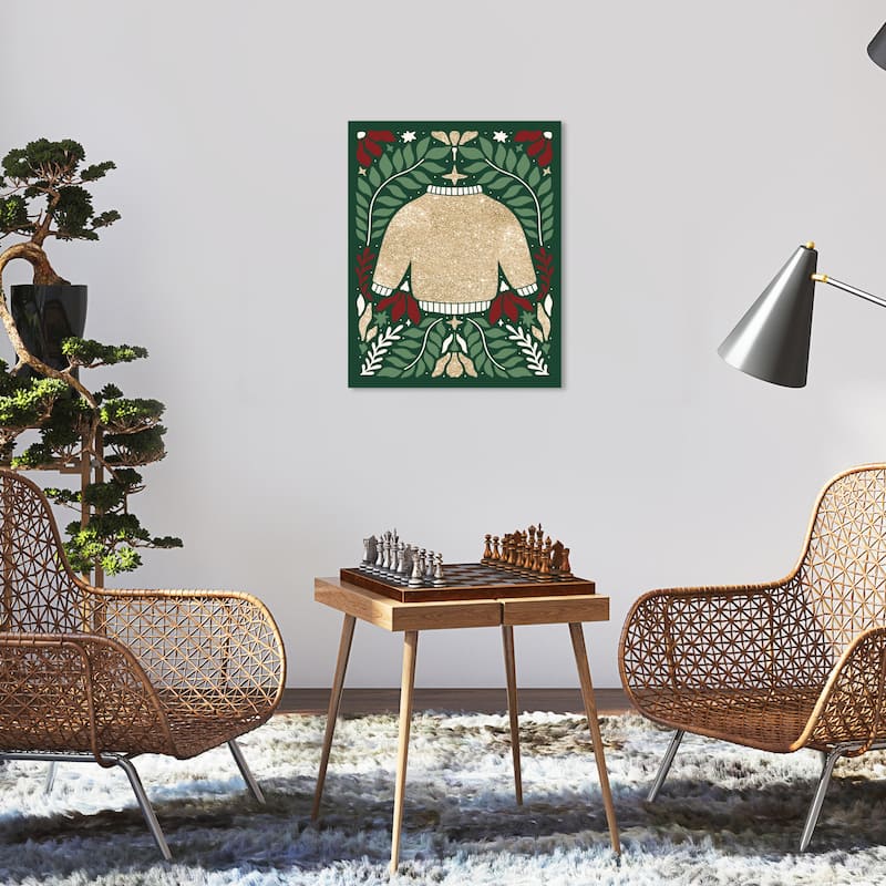 Wynwood Studio Canvas Holiday and Seasonal Warmth at Christmas Gold Glam Wall Art Canvas Print - 16 x 20