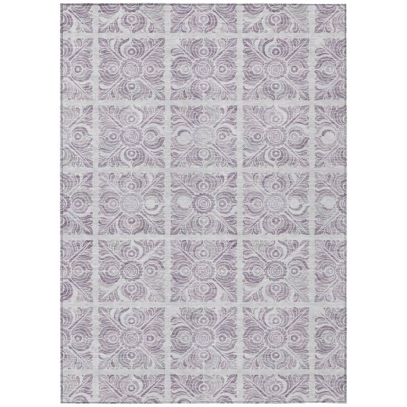 Machine Washable Indoor/ Outdoor Chantille Mosaic Rug
