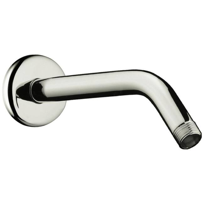 Hansgrohe Standard 9" Shower Arm with Escutcheon Plate and 1/2" Male - Polished Nickel