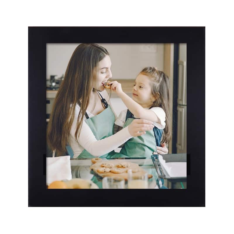 Adeco Decorative Black Wood Wall Hanging 10 x 10-inch Photo Frame