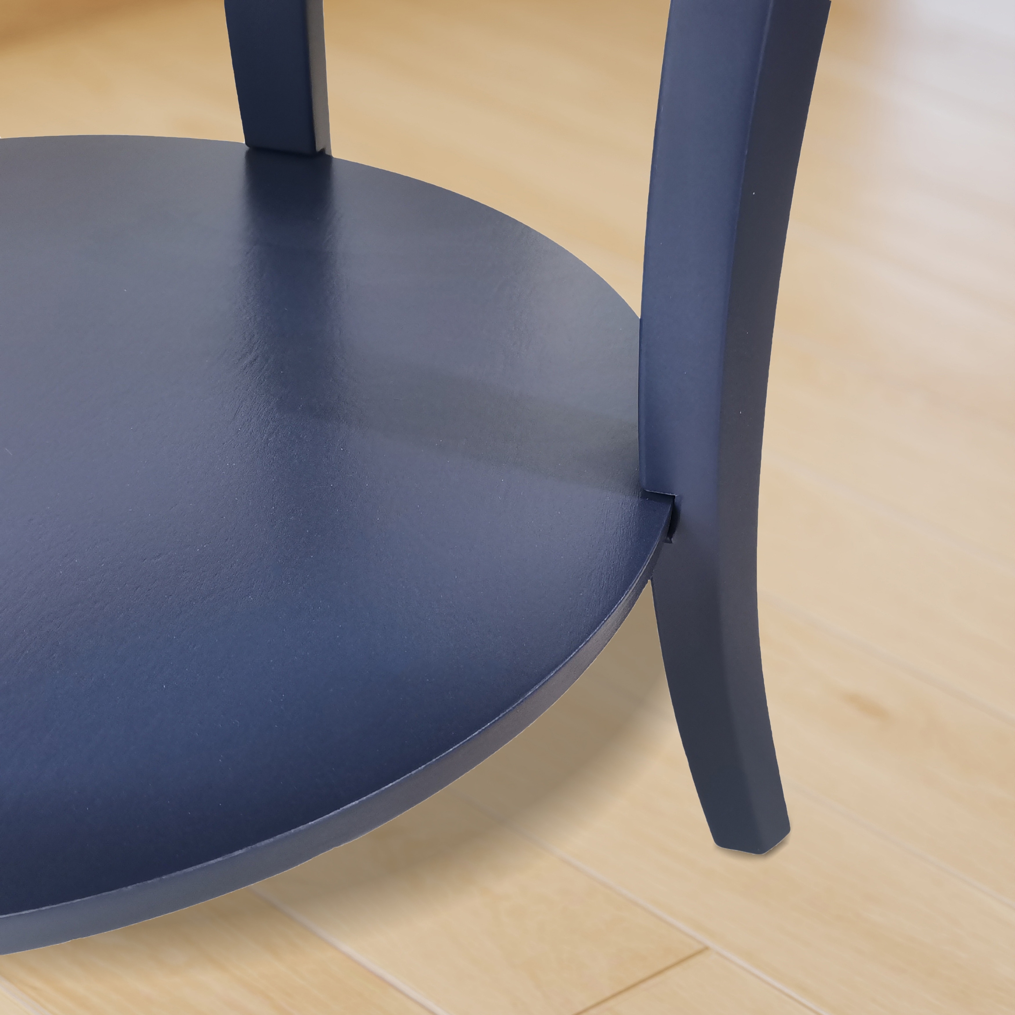 Roundhill Furniture Perth Contemporary Round Shelf End Table