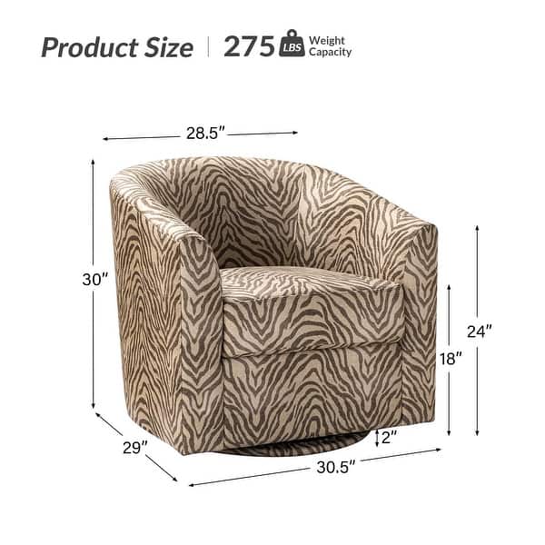 dimension image slide 9 of 10, Cuenca Modern Upholstered Barrel Chair with Swivel Base Set of 2