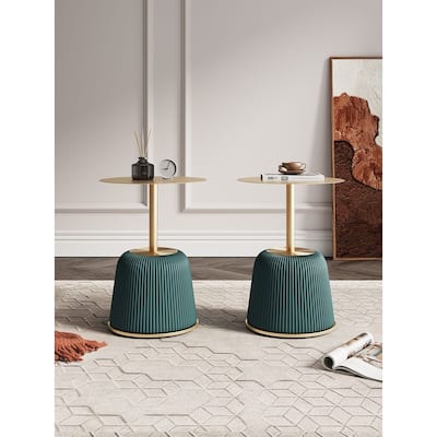 Manhattan Comfort Modern Anderson 1.0 Upholstered End Table Set of 2