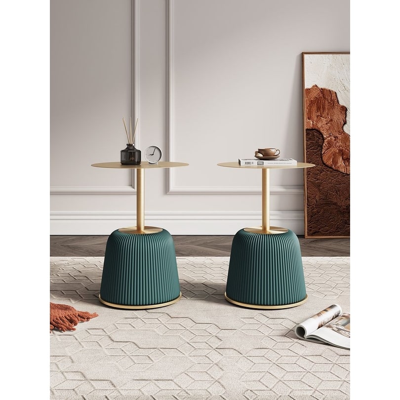 Manhattan Comfort Modern Anderson 1.0 Upholstered End Table Set of 2