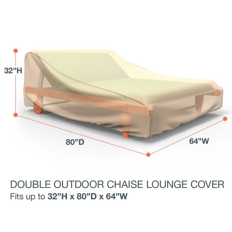 Budge Sedona Tan Patio Chaise Lounge Cover Multiple Sizes - Double Chaise - 32"H x 64"W x 80"Deep