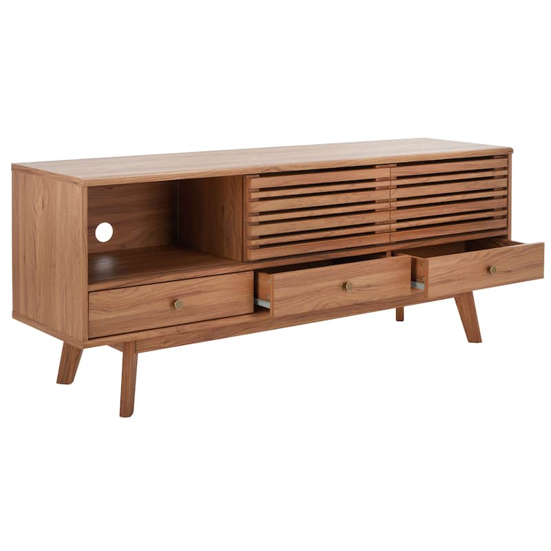 SAFAVIEH Ciera 3-Drawer Entertainment TV Media Stand (65" Flatscreen TV) - 58.7 In. x 15.2 In. x 23.9 In. - 59Wx15Dx24H