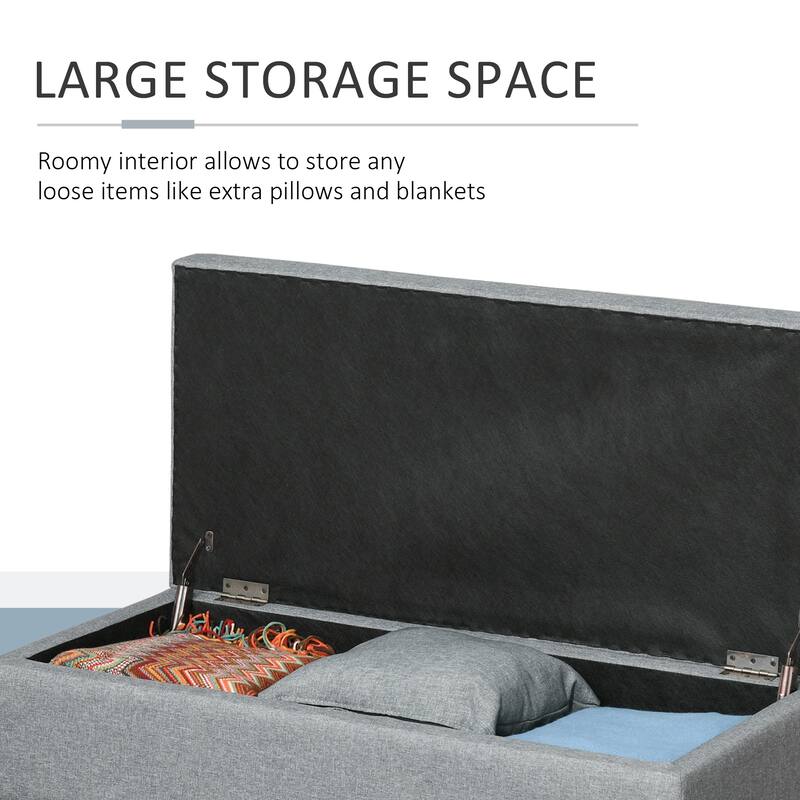 42" Rectangular Storage Ottoman Bench