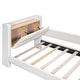 preview thumbnail 10 of 27, Upholstered Bed Platform Bed Faux Leather Bed Frame with Storage Headboard and Guardrail Wood Slat Support Low Profile Bed