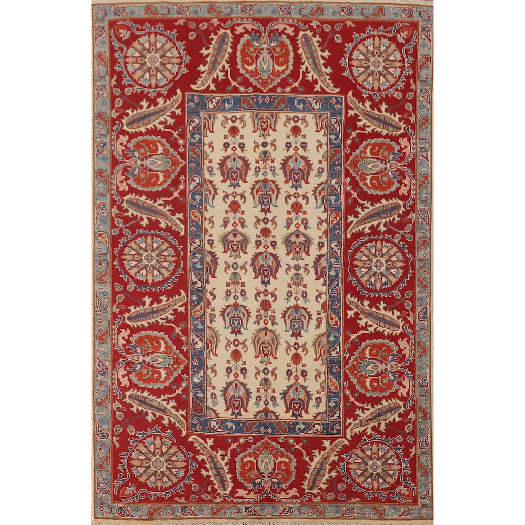 Kazak Oriental Area Rug Handmade Wool Carpet - 6'2" x 9'1"